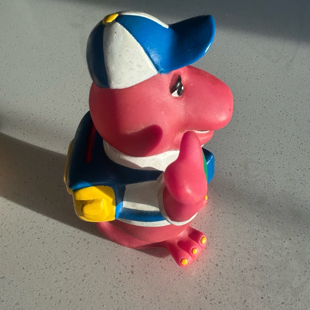 90's Vintage Y2K Barney The Purple Dinosaur Piggy Bank Story Time Back 2 School - Picture 4 of 5